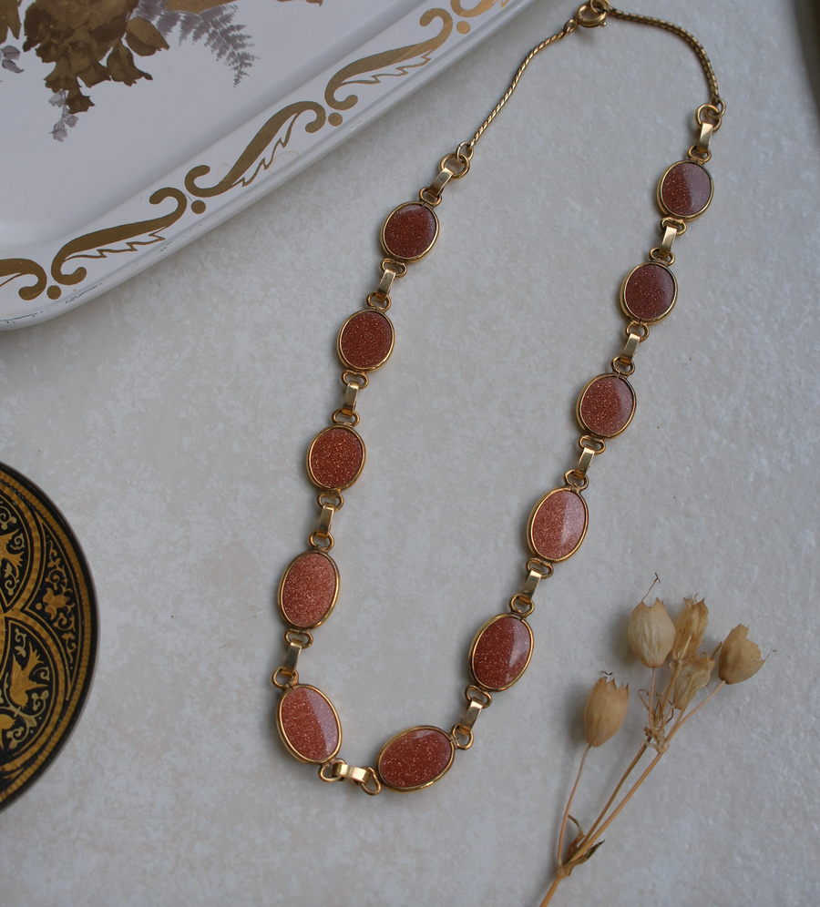Simon Gold-filled Goldstone Necklace - Stone Cooper