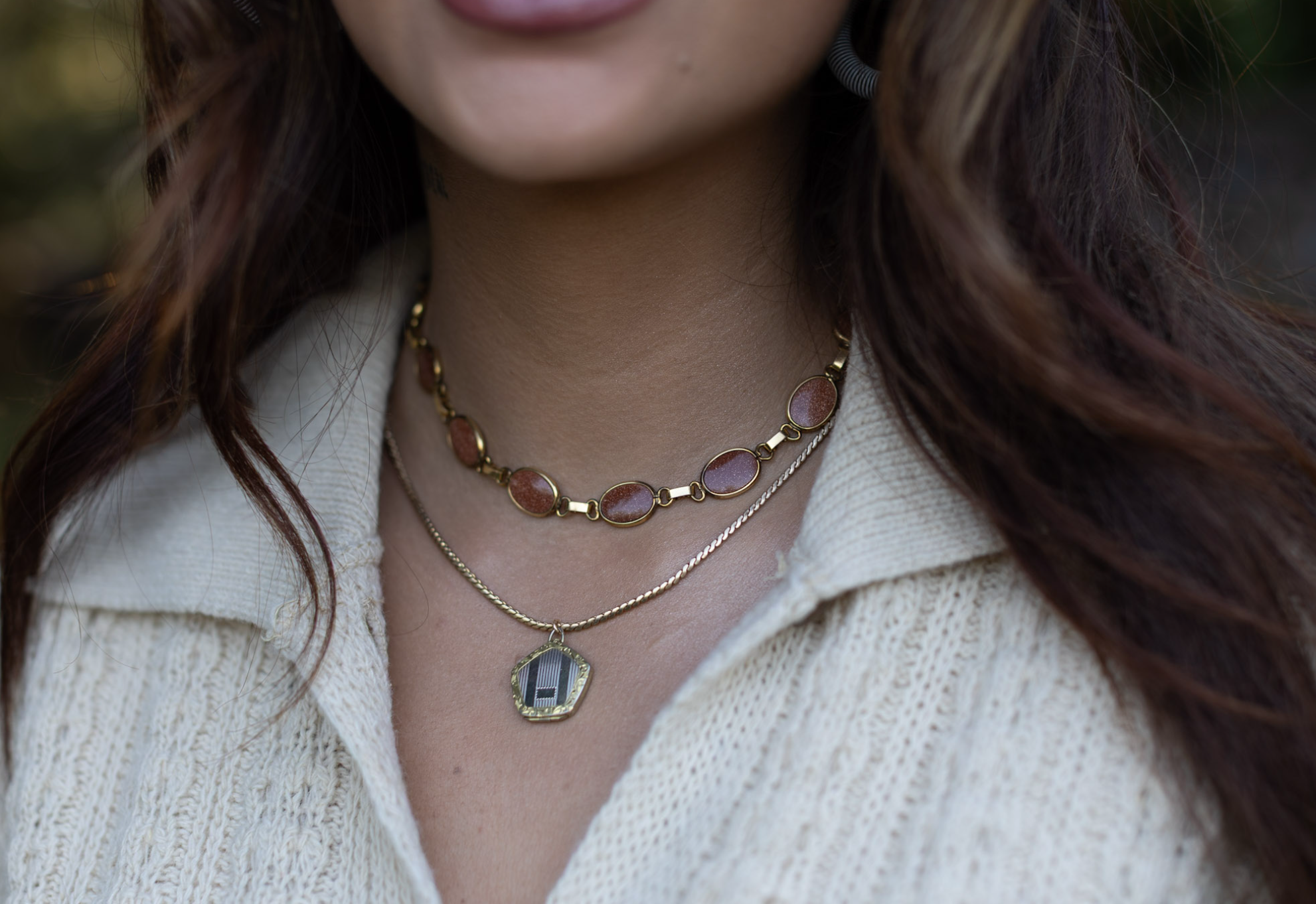 Elka Two-Toned Pentagon Locket - Stone Cooper