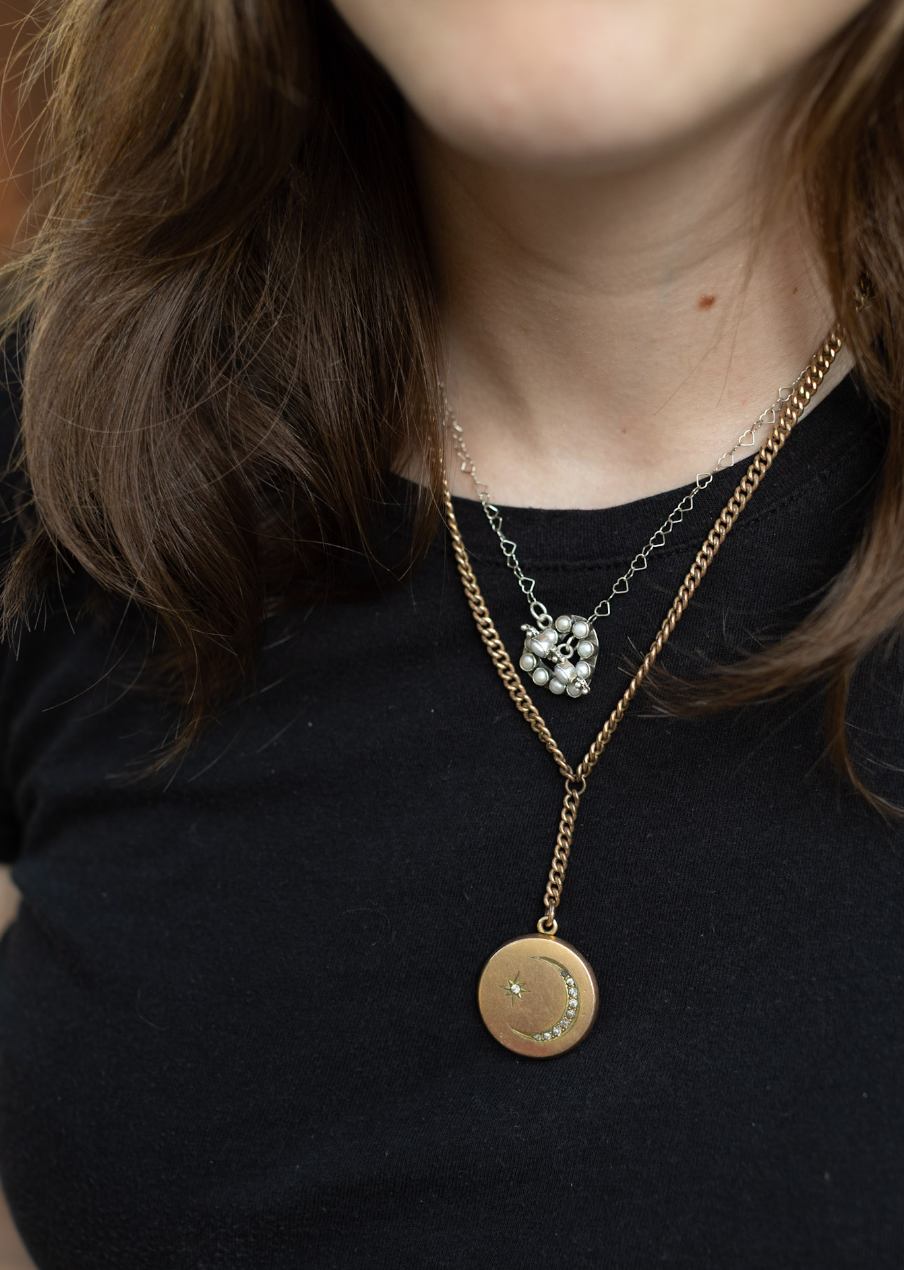 Pearl Silver Heart Toggle Necklace - Stone Cooper