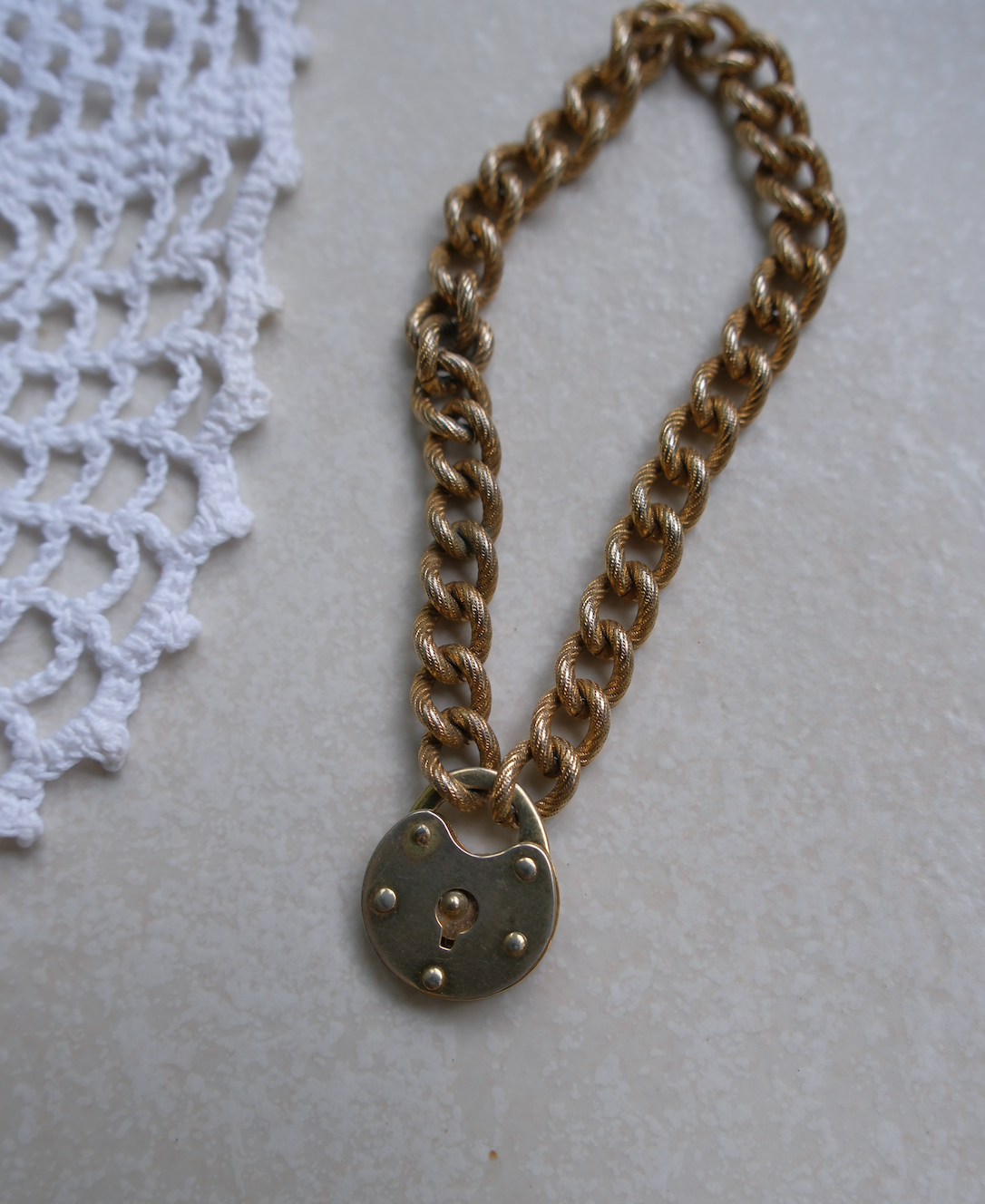 Joanne Gold-Filled Padlock Heart Bracelet - Stone Cooper