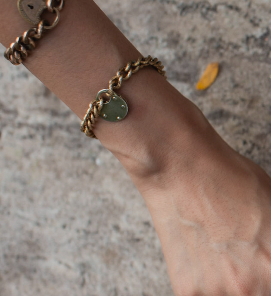 Joanne Gold-Filled Padlock Heart Bracelet - Stone Cooper