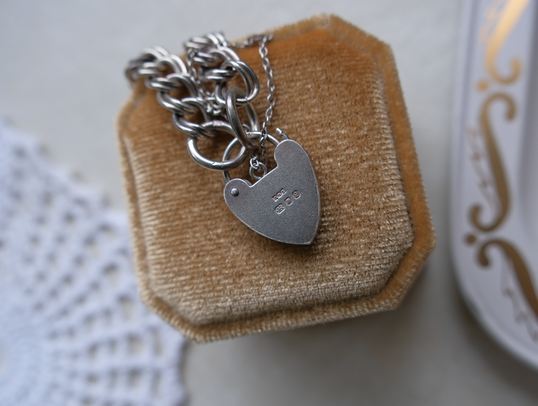 Julie Sterling Padlock Heart Bracelet - Stone Cooper