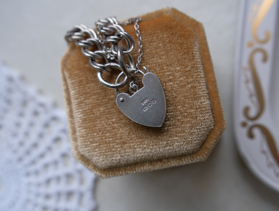 Julie Sterling Padlock Heart Bracelet - Stone Cooper