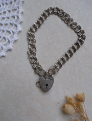 Julie Sterling Padlock Heart Bracelet - Stone Cooper