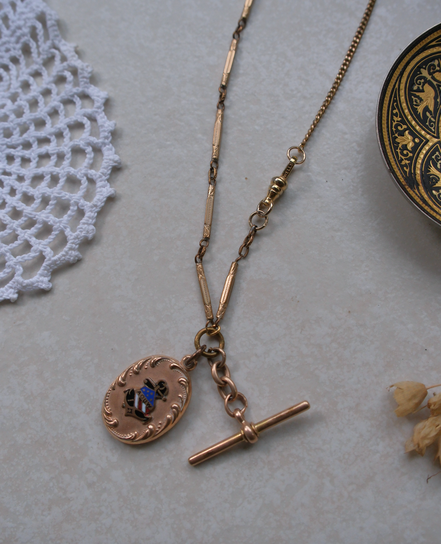 Gold-Filled 'AOUW' Fob Necklace - Stone Cooper