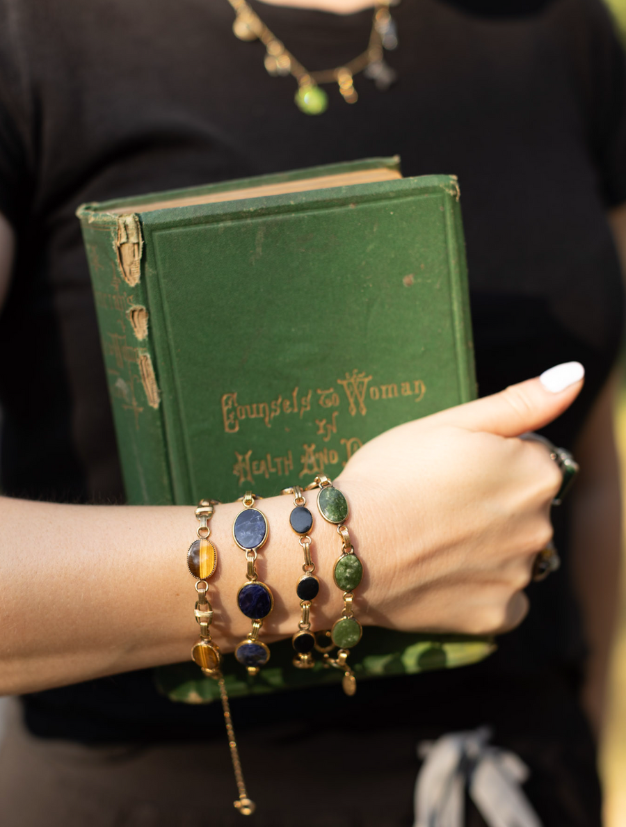 Anna Onyx Gold Filled Bracelet - Stone Cooper