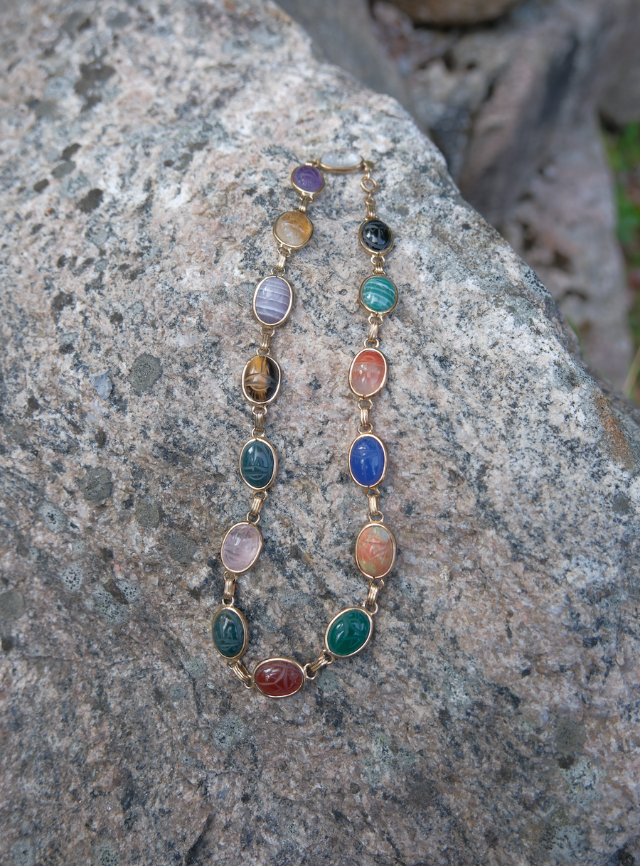 Reuben Gold-Filled Scarab Necklace - Stone Cooper