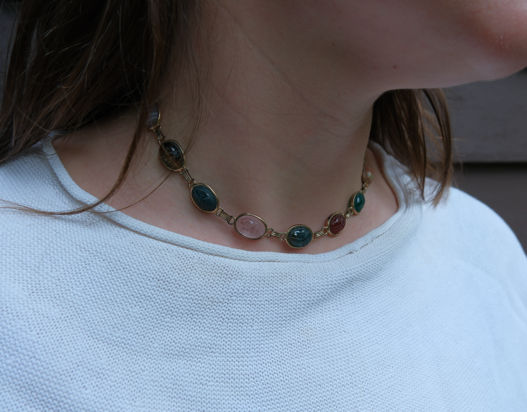 Reuben Gold-Filled Scarab Necklace - Stone Cooper