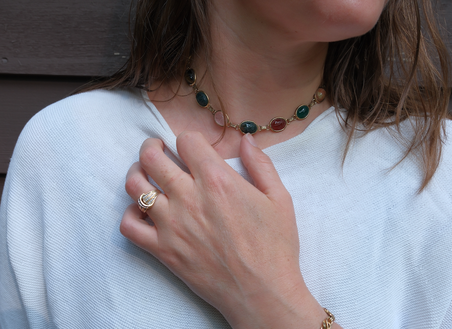 Reuben Gold-Filled Scarab Necklace - Stone Cooper