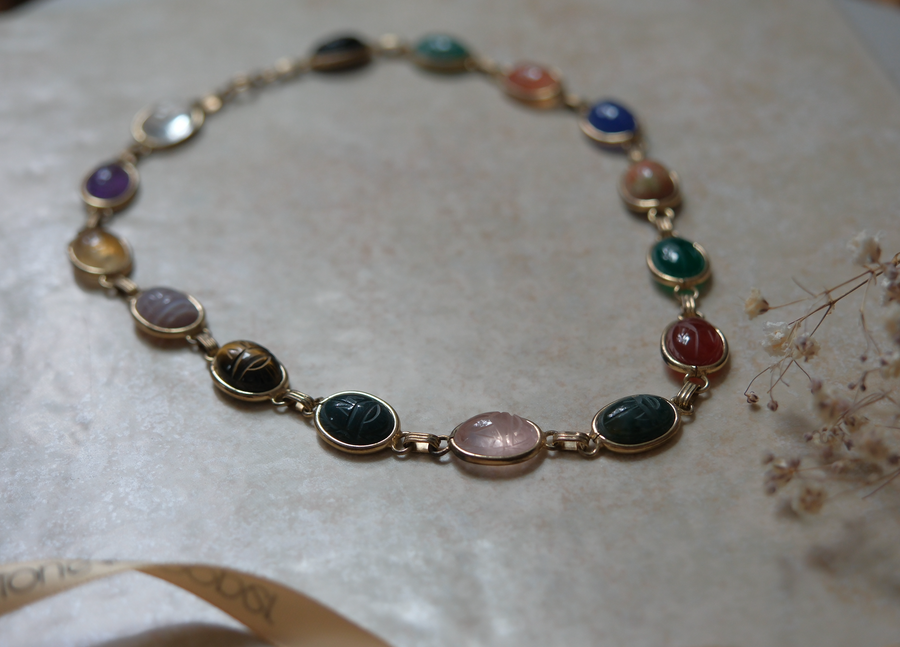 Reuben Gold-Filled Scarab Necklace - Stone Cooper