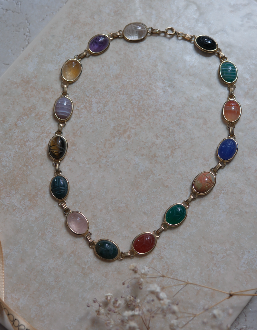 Reuben Gold-Filled Scarab Necklace - Stone Cooper