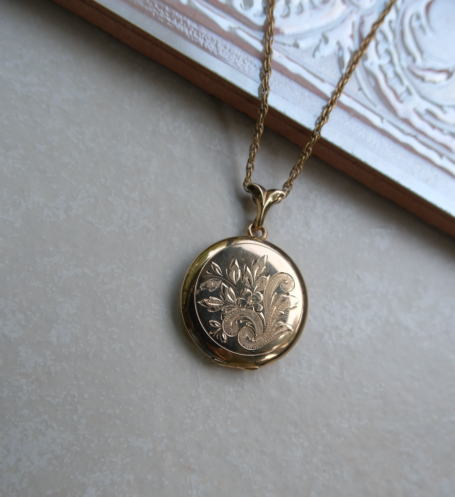 Sabina Gold-Filled Flower Locket - Stone Cooper