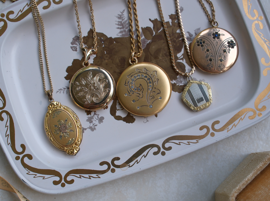 Sabina Gold-Filled Flower Locket - Stone Cooper