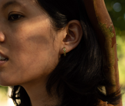 Peridot 14K Heart Huggies - Stone Cooper