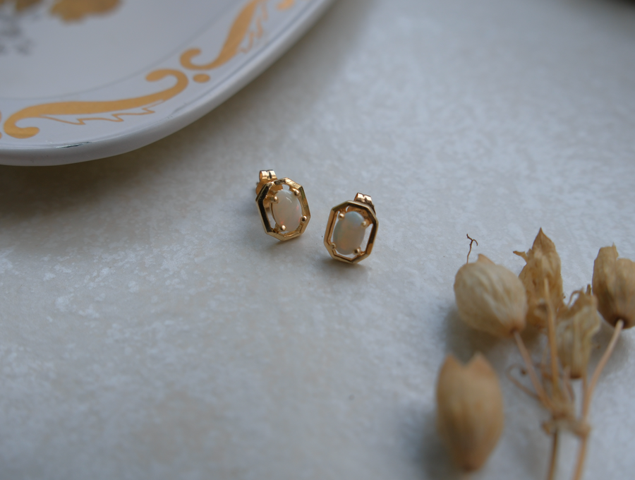 Loretta Vintage 14K Opal Studs - Stone Cooper