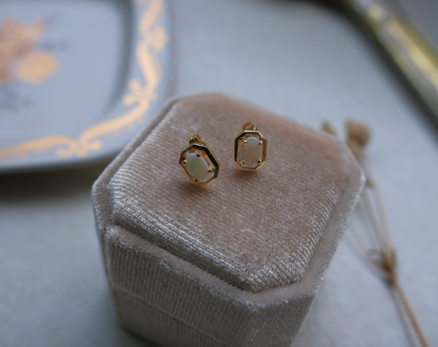 Loretta Vintage 14K Opal Studs - Stone Cooper
