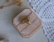 14K Snake Ring, Ruby Eyes (4.75) - Stone Cooper