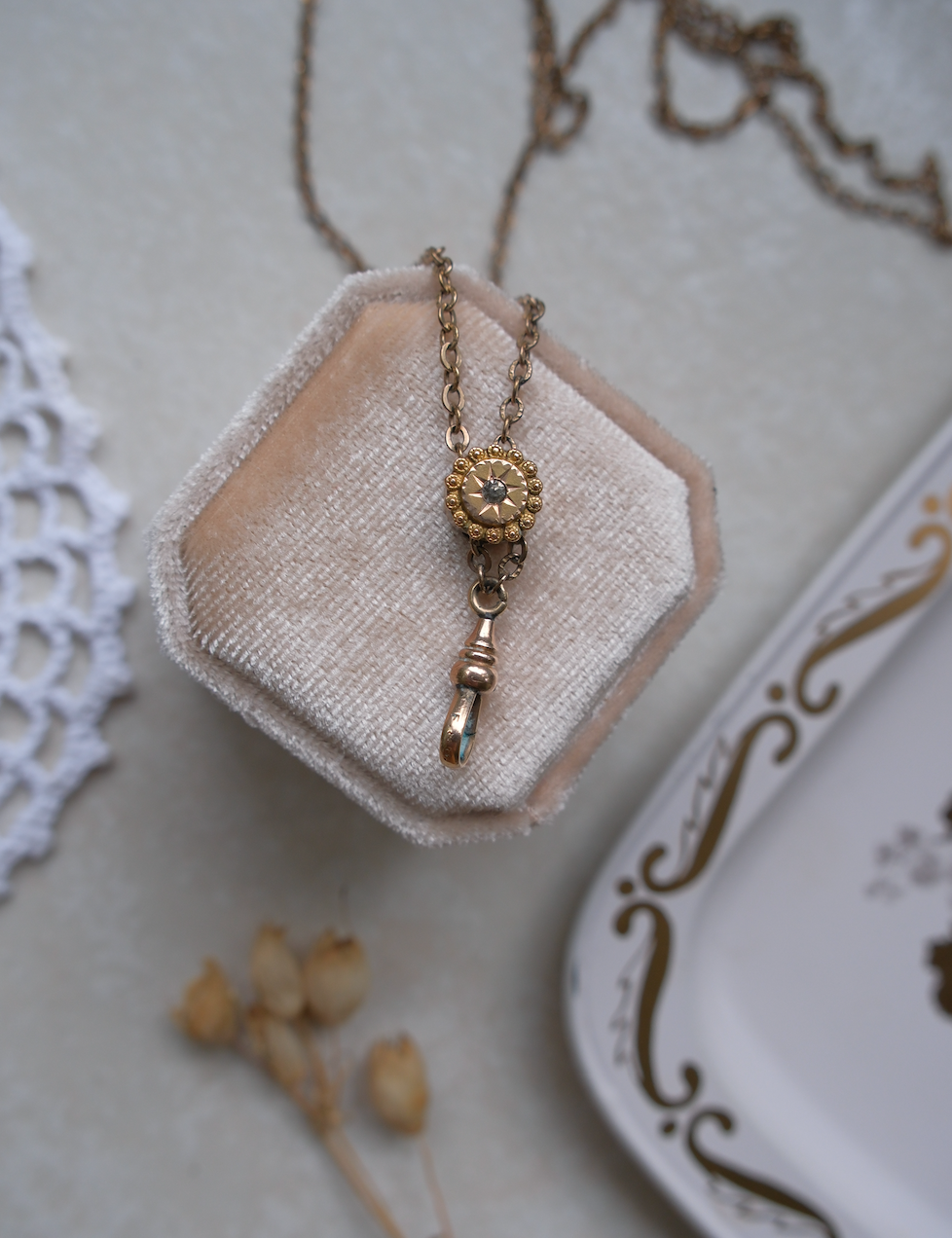 Bernice Slide Lorgnette Chain - Stone Cooper