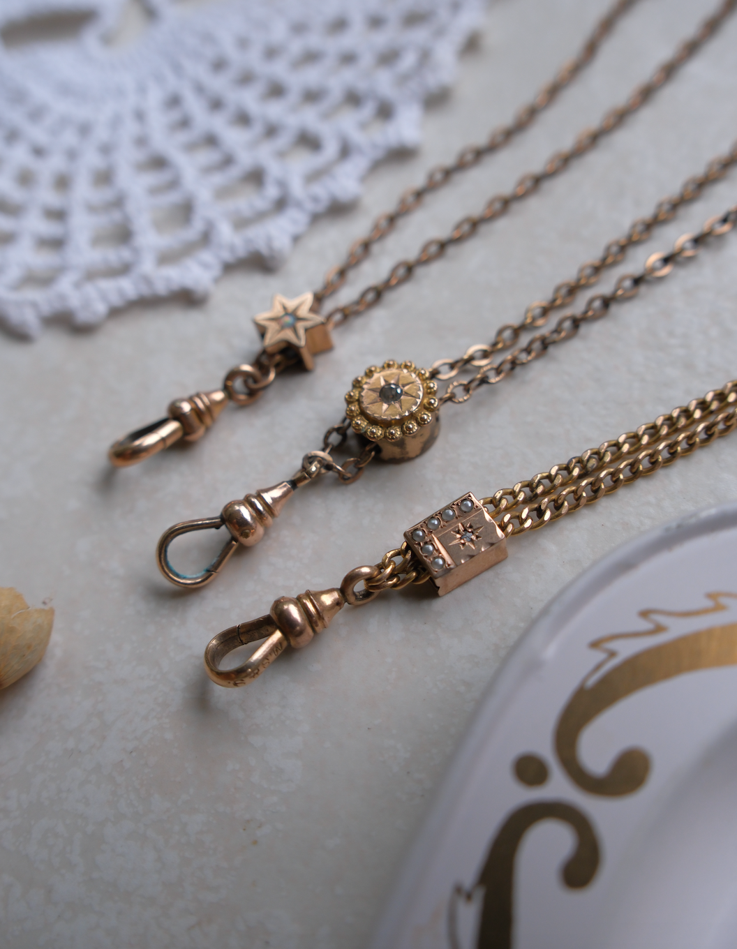 Dalia Pearl and Diamond Gold-Filled Lorgnette Chain - Stone Cooper