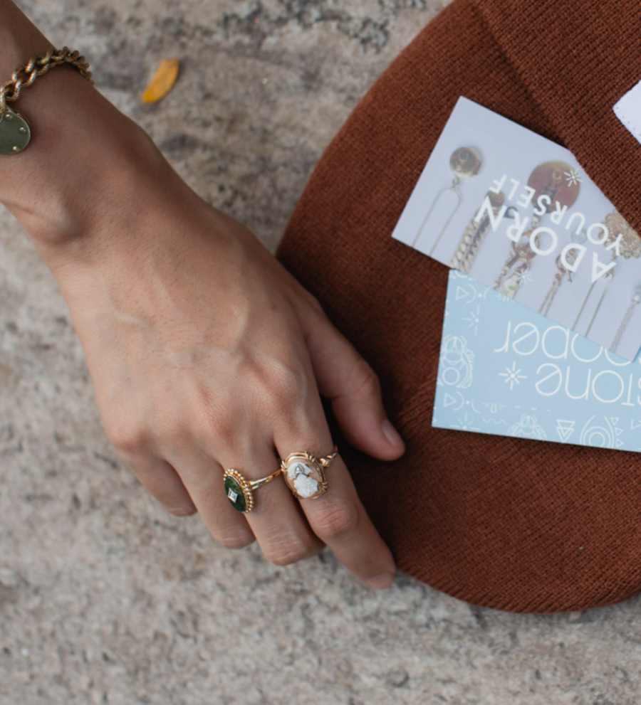 10K Cameo Heart Diamond Ring (6.5) - Stone Cooper