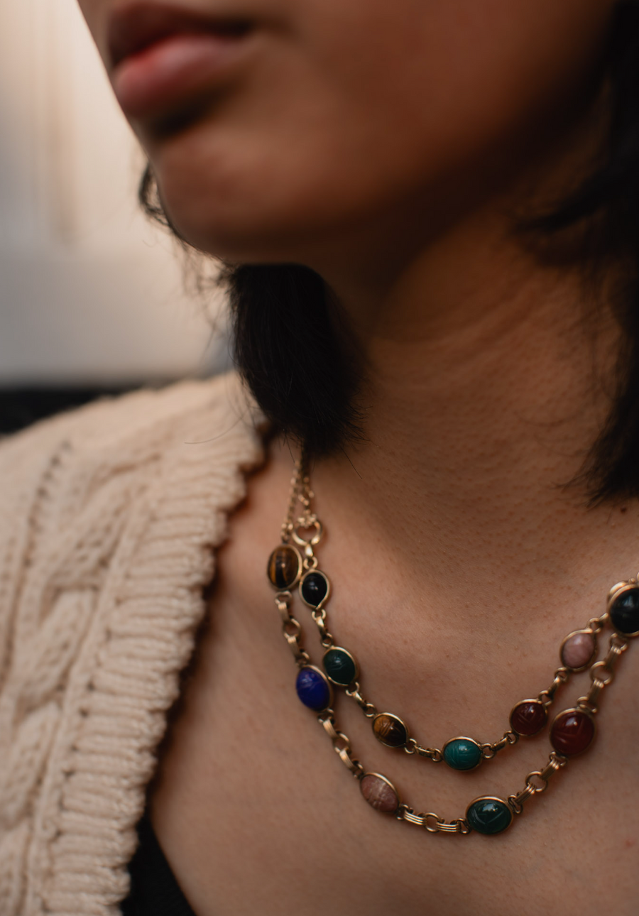 Herline Gold-Filled Scarab Necklace - Stone Cooper