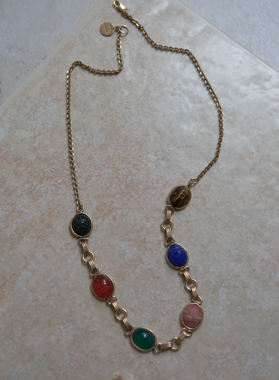 Herline Gold-Filled Scarab Necklace - Stone Cooper
