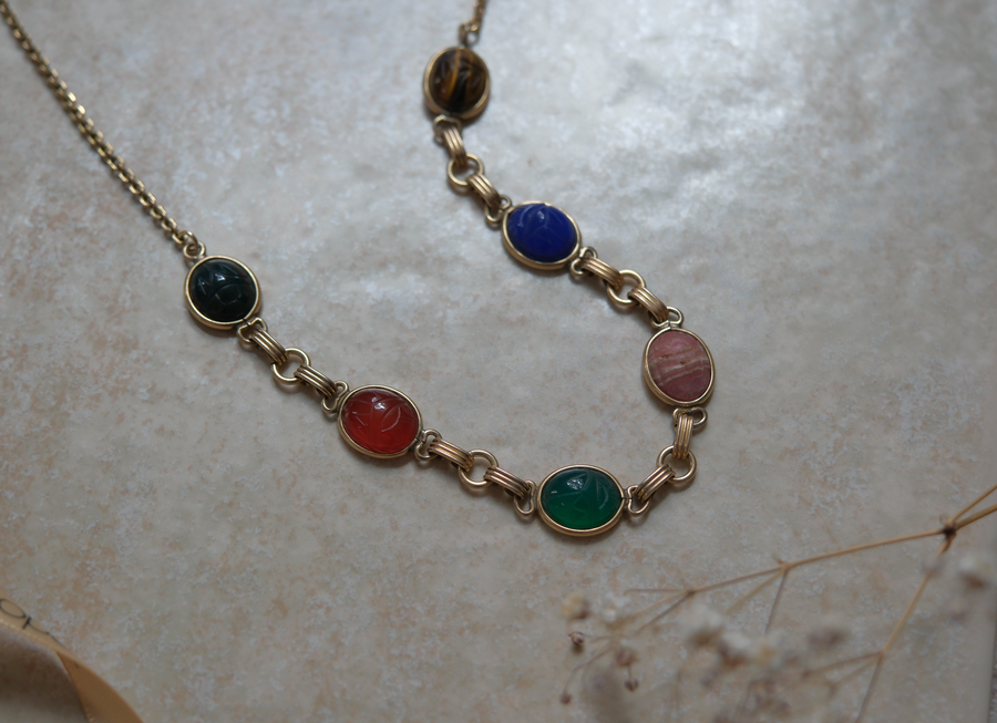 Herline Gold-Filled Scarab Necklace - Stone Cooper