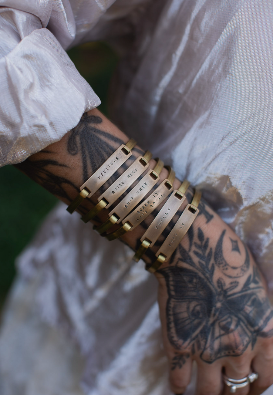 Custom Brass Clip-Cuff - Stone Cooper