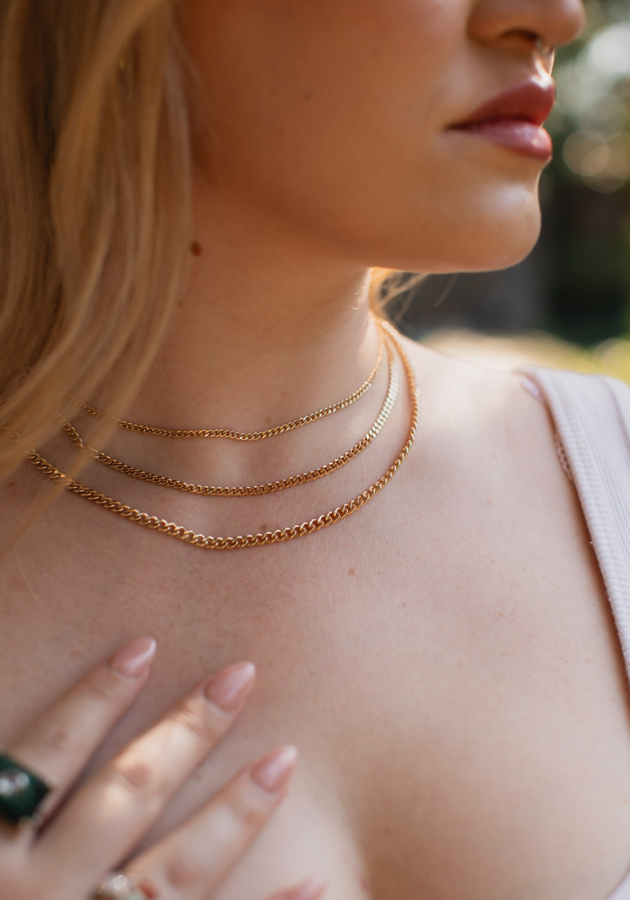Gold Filled 3-Strand Olivia Necklace - Stone Cooper