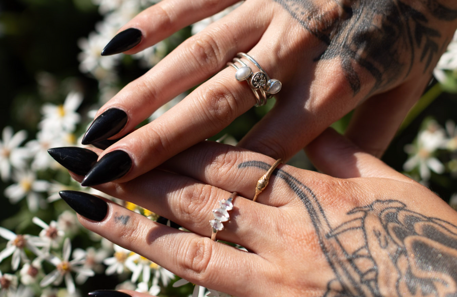 Golden Ouroboros Ring - Stone Cooper