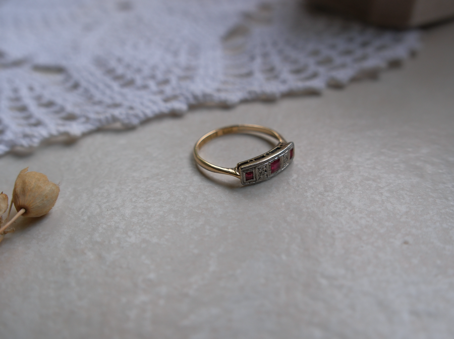18K Edwardian Ruby Diamond Ring (7) - Stone Cooper