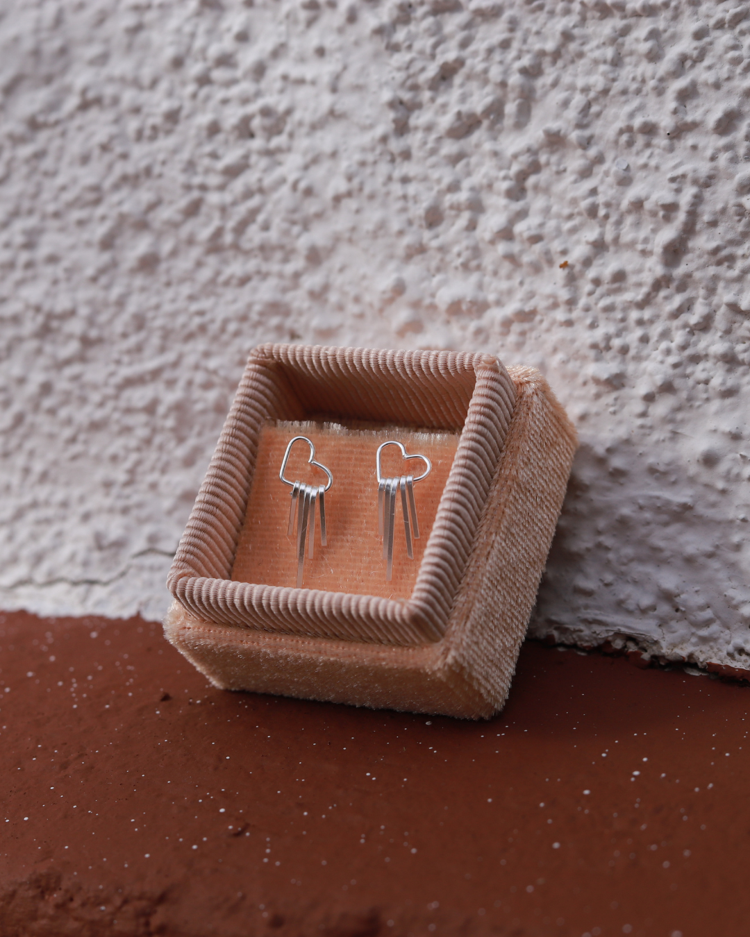 Rae Heart Studs - Stone Cooper