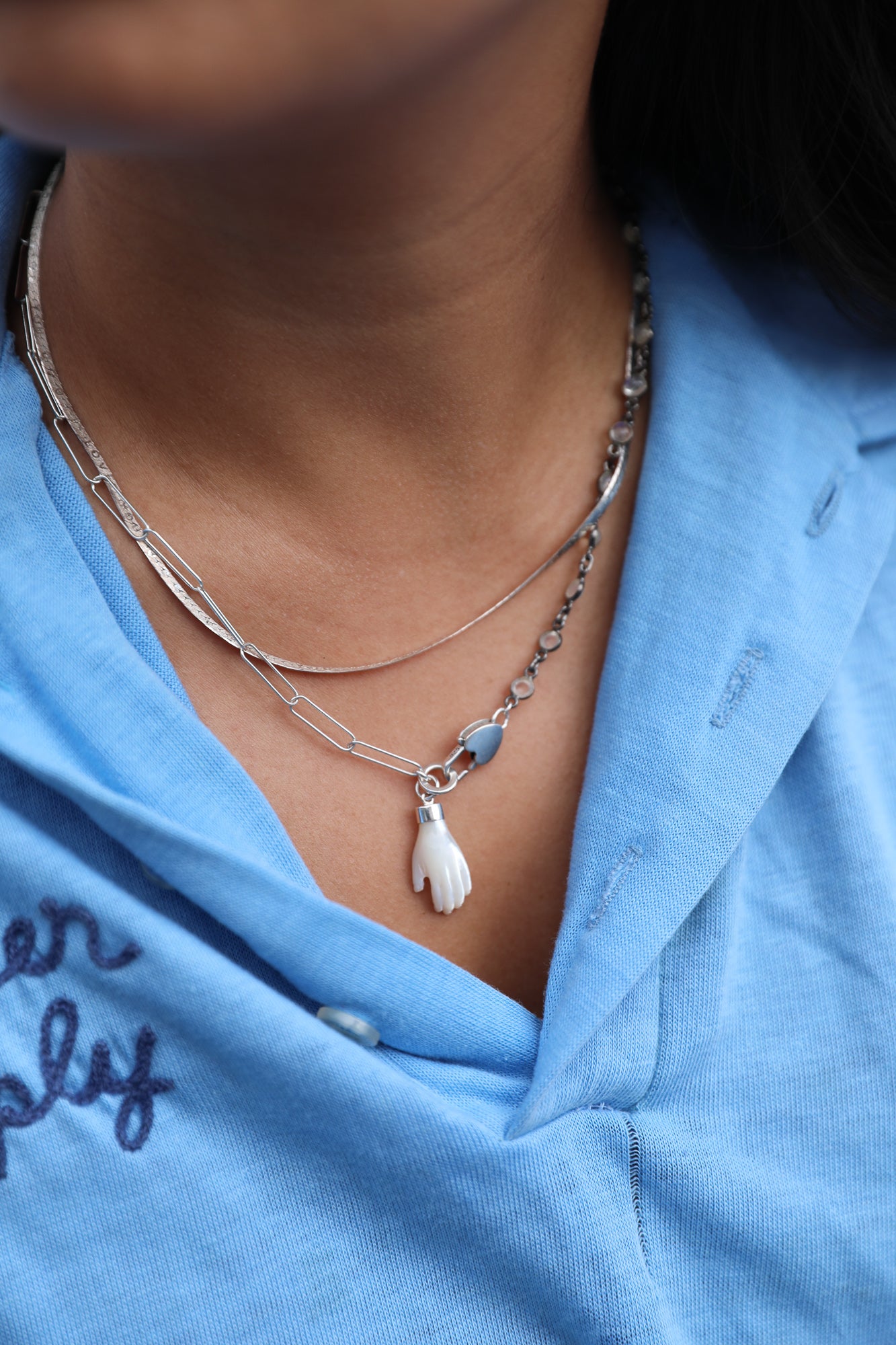 Anais Moonstone Hand Necklace - Stone Cooper