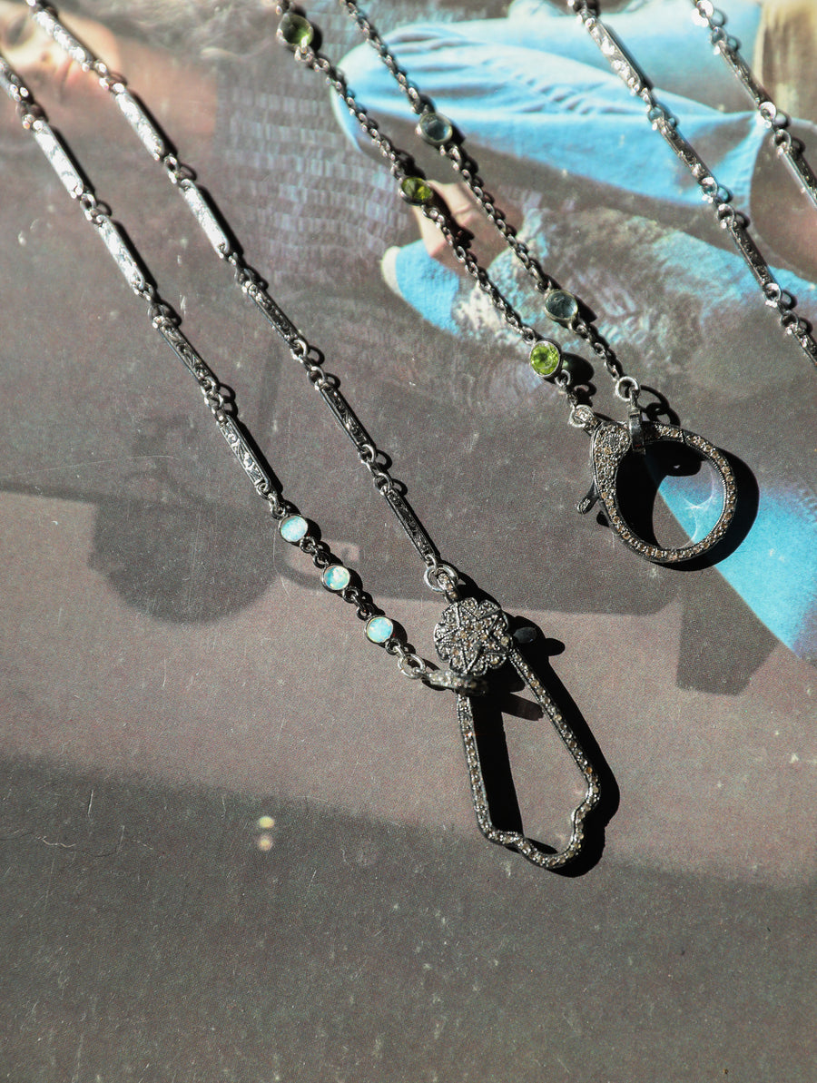 Lizette Opal Diamond Clasp Necklace - Stone Cooper
