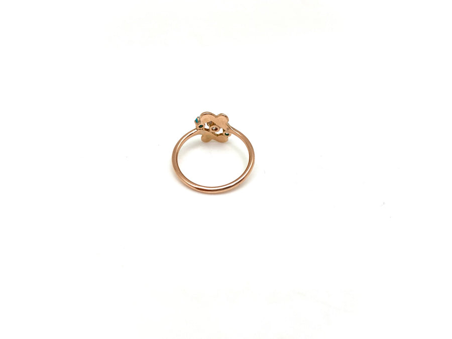 Turquoise, Seed Pearl, Rose-cut Diamond Ring (4.75) - Stone Cooper
