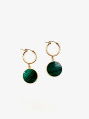 Malachite Fern Hoops - Stone Cooper