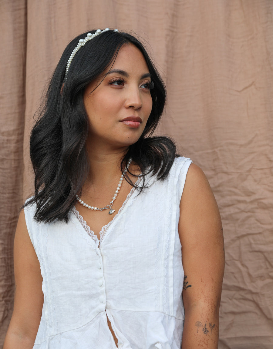 Digna Pearl Eye Necklace - Stone Cooper