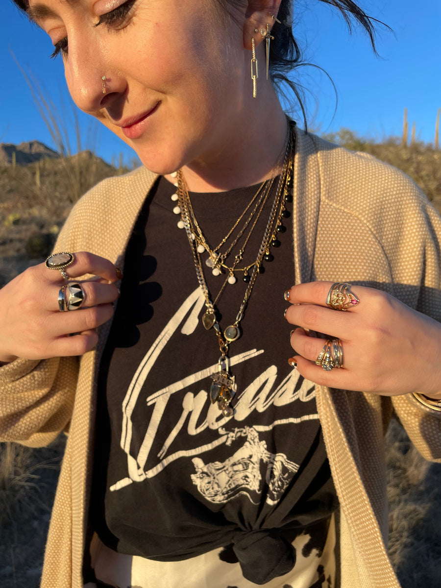 Black & White Cookie Fringe Choker - Stone Cooper