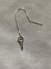 Tiny Key Silver Ear-threader - Stone Cooper