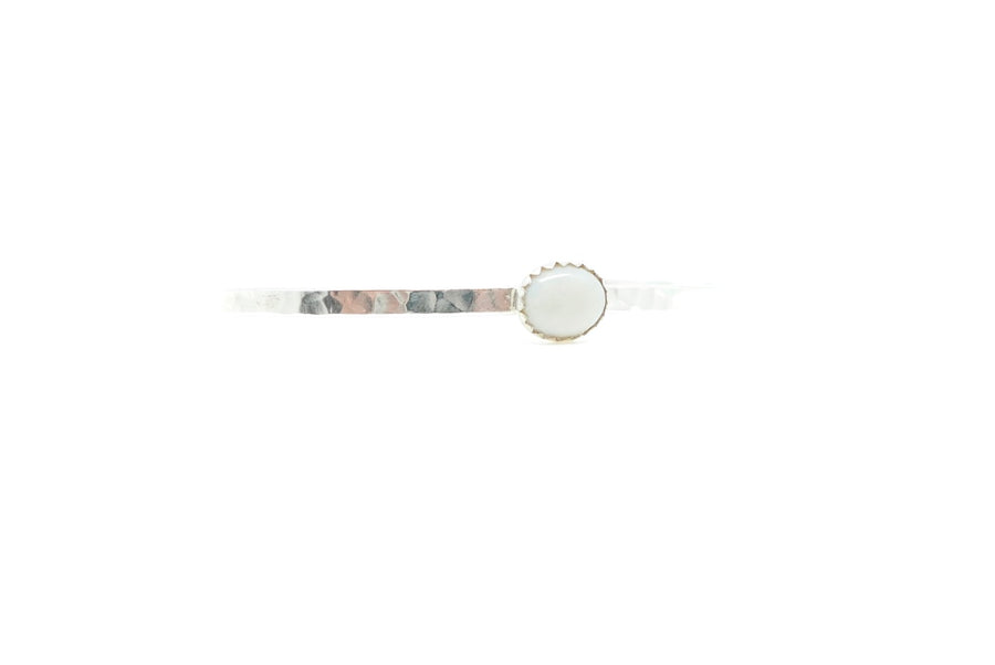 Opal Everyday Cuff, Silver or Brass - Stone Cooper
