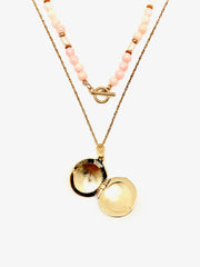 Coral Antique Locket Set - Stone Cooper