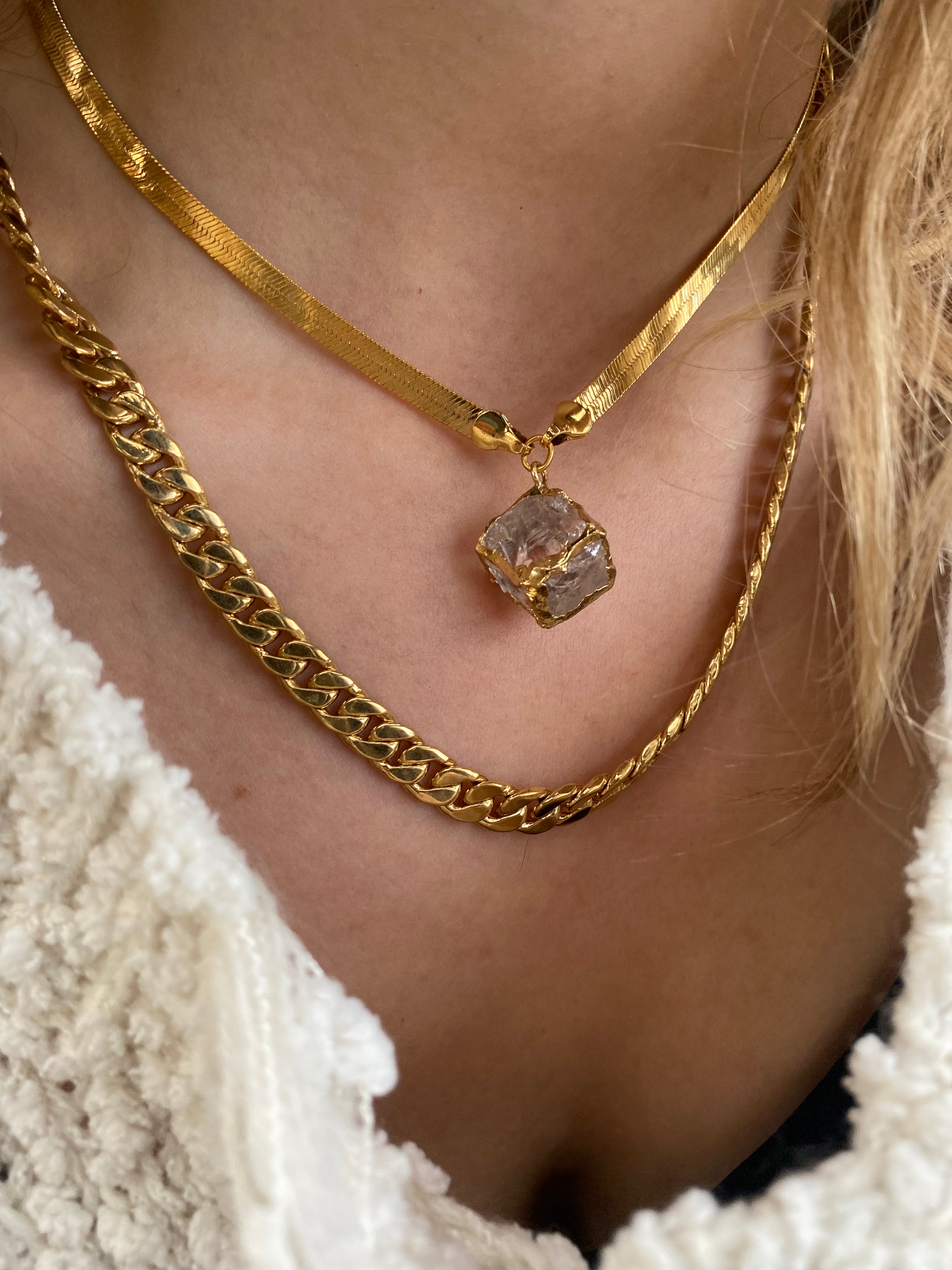 Quartz Dice Necklace - Stone Cooper