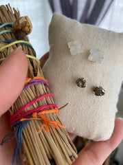 Salem Moonstone Studs - Stone Cooper