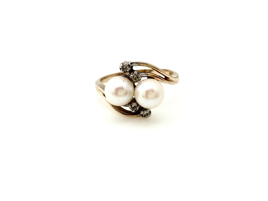 Pearl Twin Ring (14K gold, size 7.75) - Stone Cooper