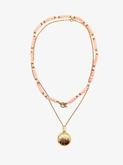 Coral Antique Locket Set - Stone Cooper