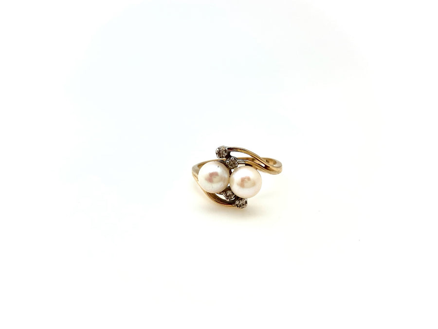 Pearl Twin Ring (14K gold, size 7.75) - Stone Cooper