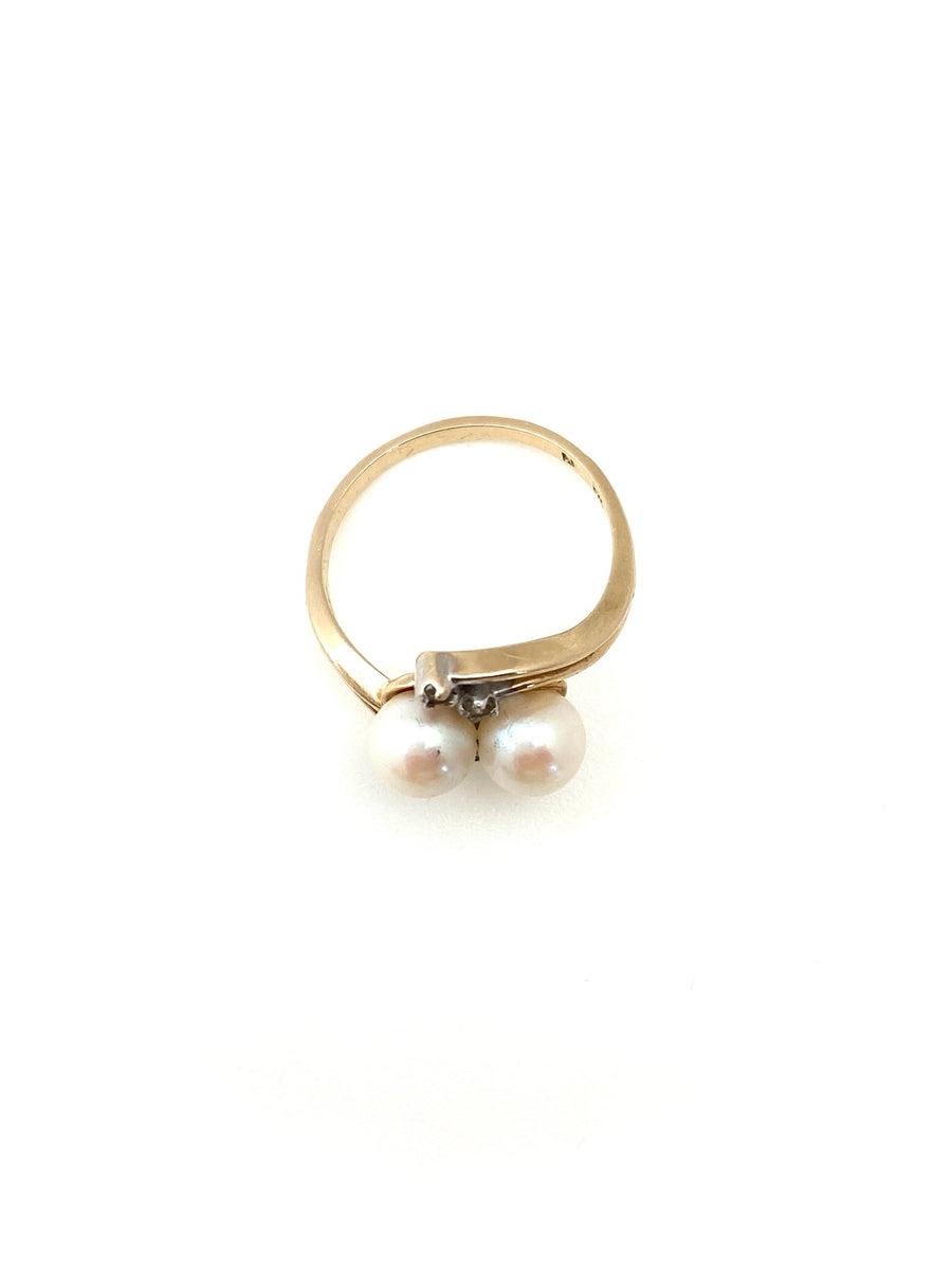 Pearl Twin Ring (14K gold, size 7.75) - Stone Cooper