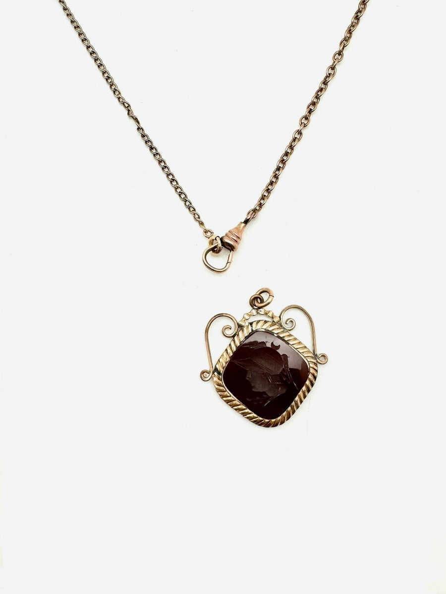 Carmen Intaglio Antique Gold Fill Necklace