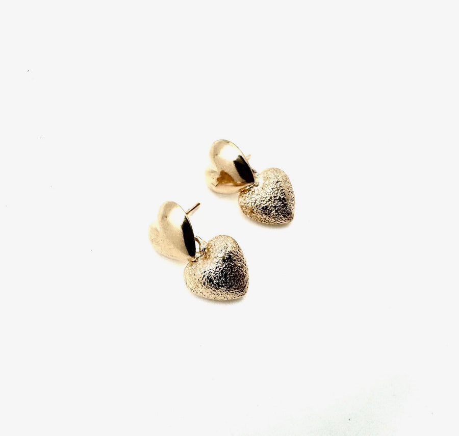 Gold Filled Twin Heart Earrings - Stone Cooper
