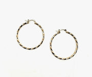 Gold Filled Twist Hoops - 1.5" or 2" - Stone Cooper
